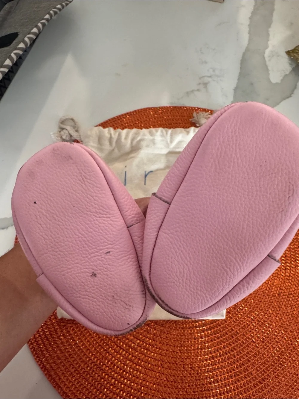 Pink Heart T-Strap Leather Baby Shoes